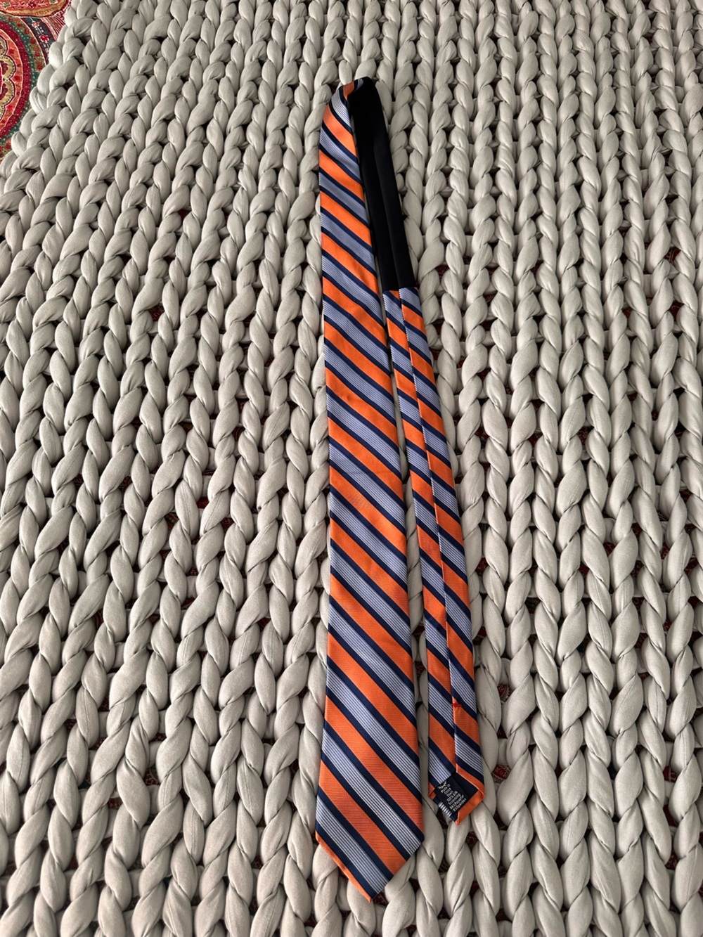 Chaps Diagonal Stripe Neck Tie in Orange and Blue